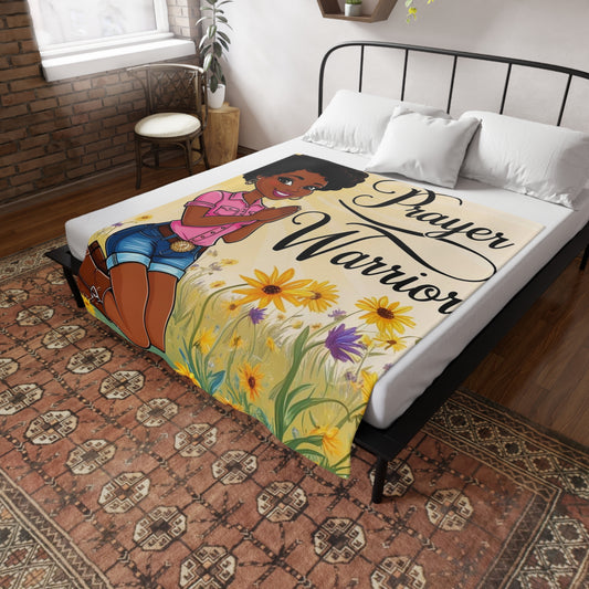 Prayer Warrior Plush Fleece Blanket