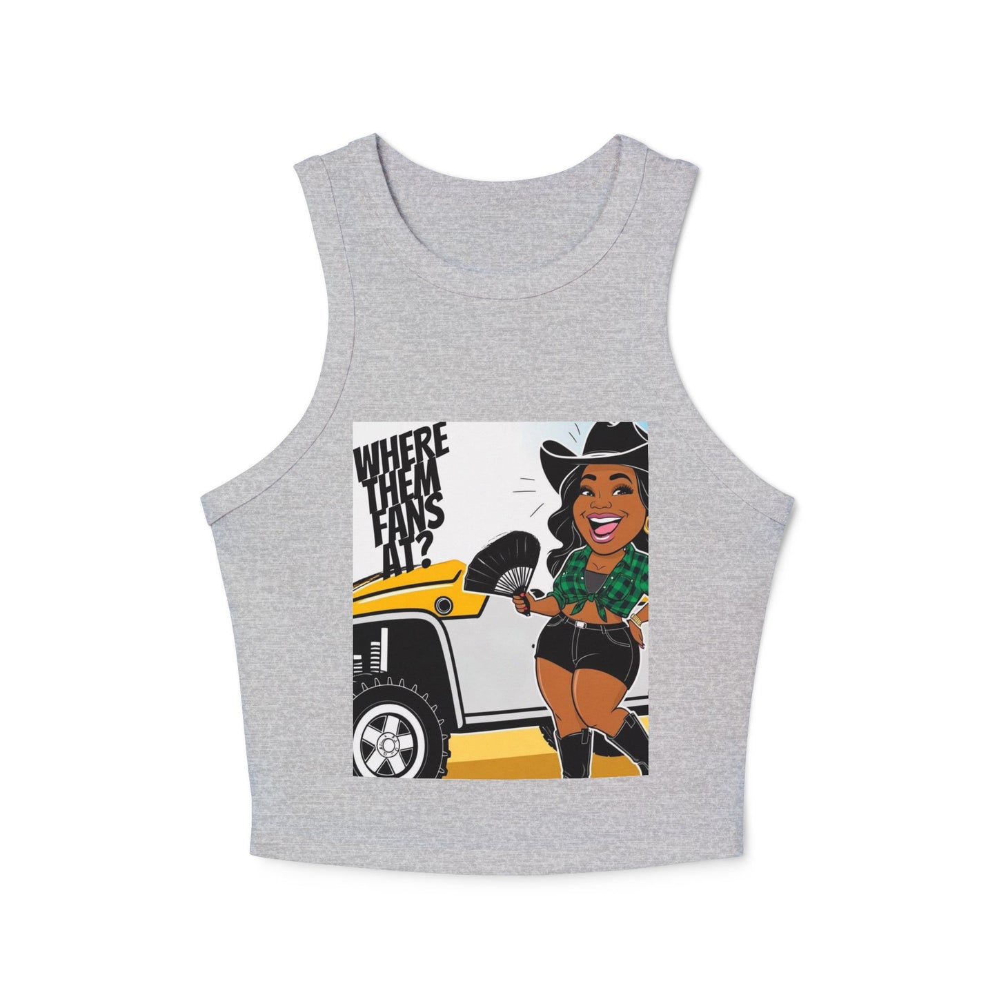 Where Them Fans At? Women's Micro Rib Racer Tank Top