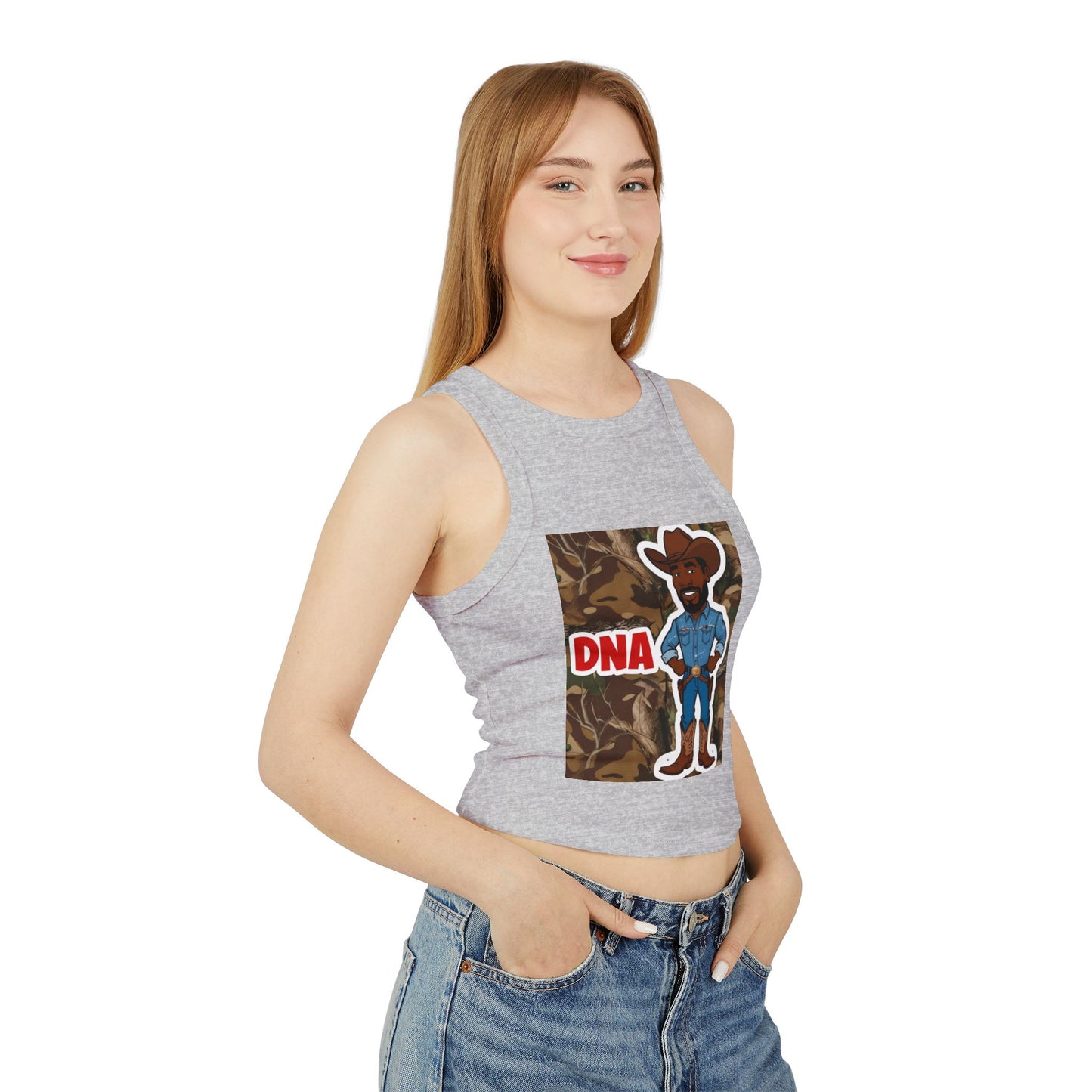 Country Boy DNA Graphic Racer Tank Top for Women