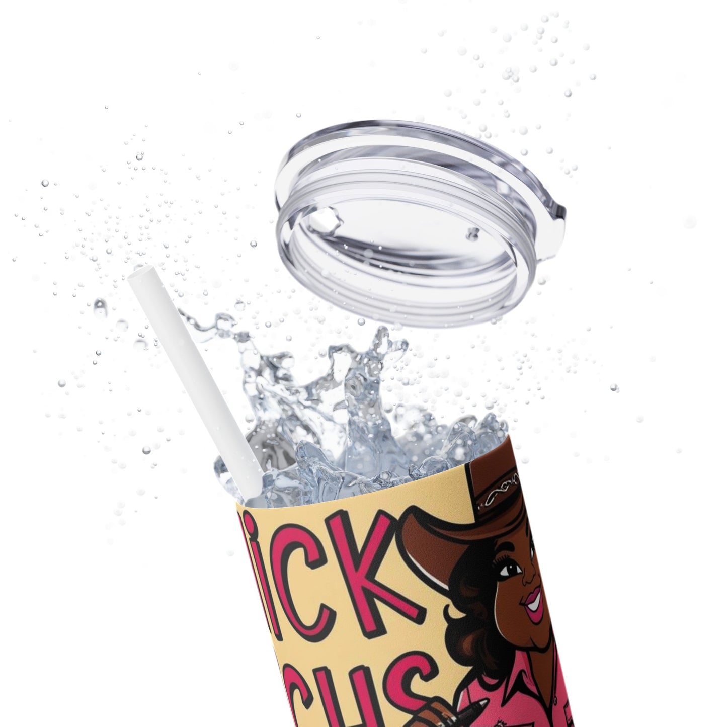 Thick Thighs Are For Trail Rides Skinny Tumbler with Straw, 20oz