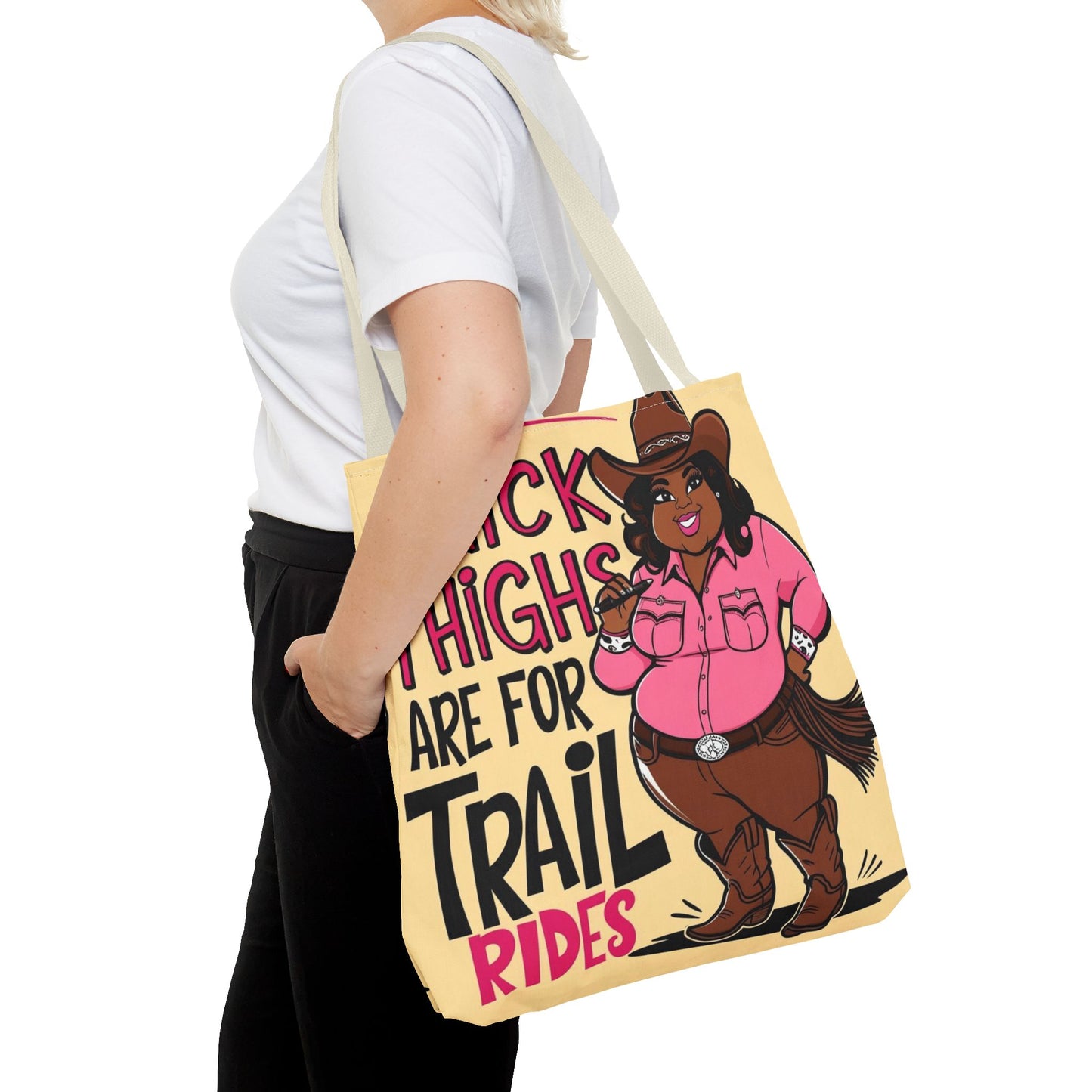 Thick Thighs Are For Trail Rides Tote Bag