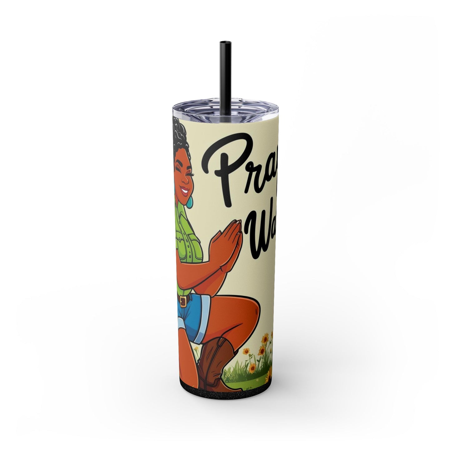 Prayer Warrior  20oz Skinny Tumbler with Straw