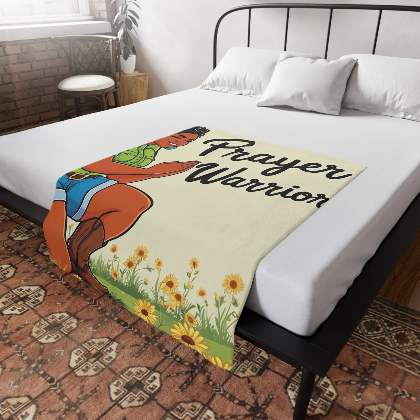 Prayer Warrior Plush Fleece Blanket