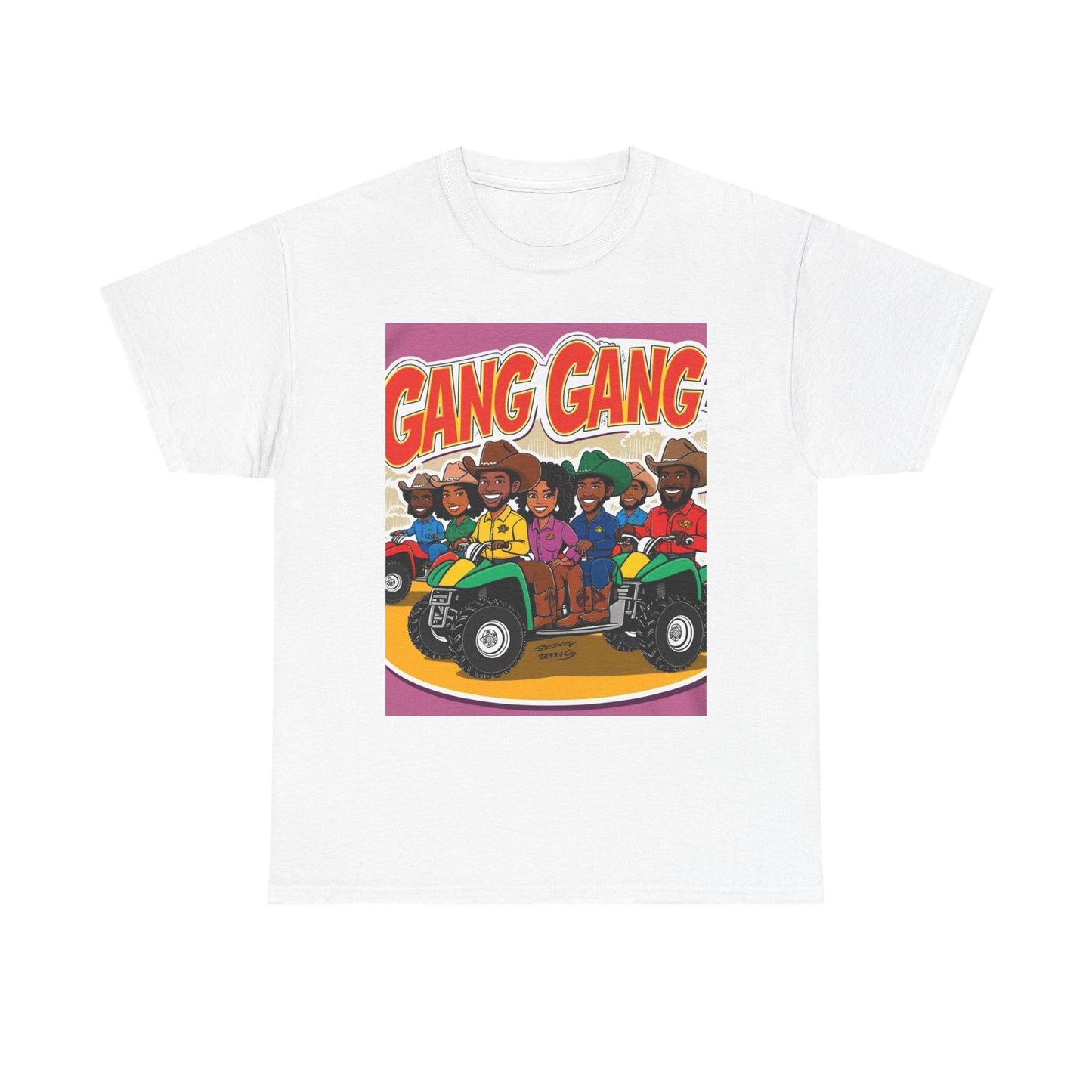 Group ATV Cartoon Graphic Tee Unisex Cotton T-Shirt