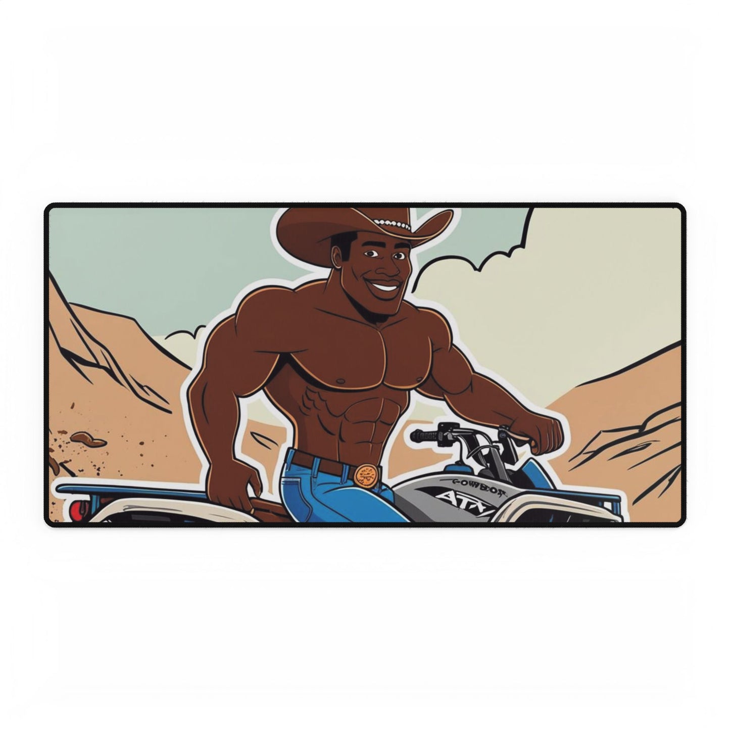 Big Cowboy Adventure Desk Mat - Fun Office Decor for Home & Work