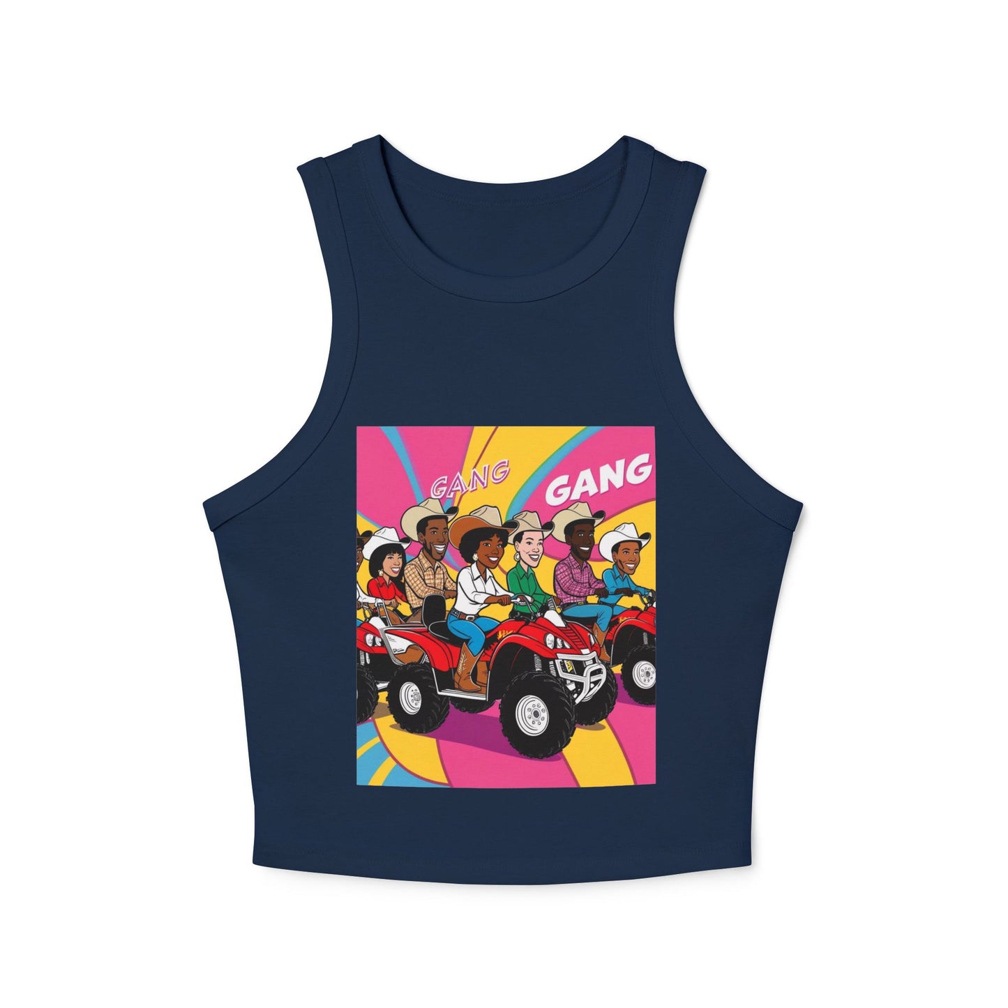 Retro Quad Gang Women's Micro Rib Racer Tank Top