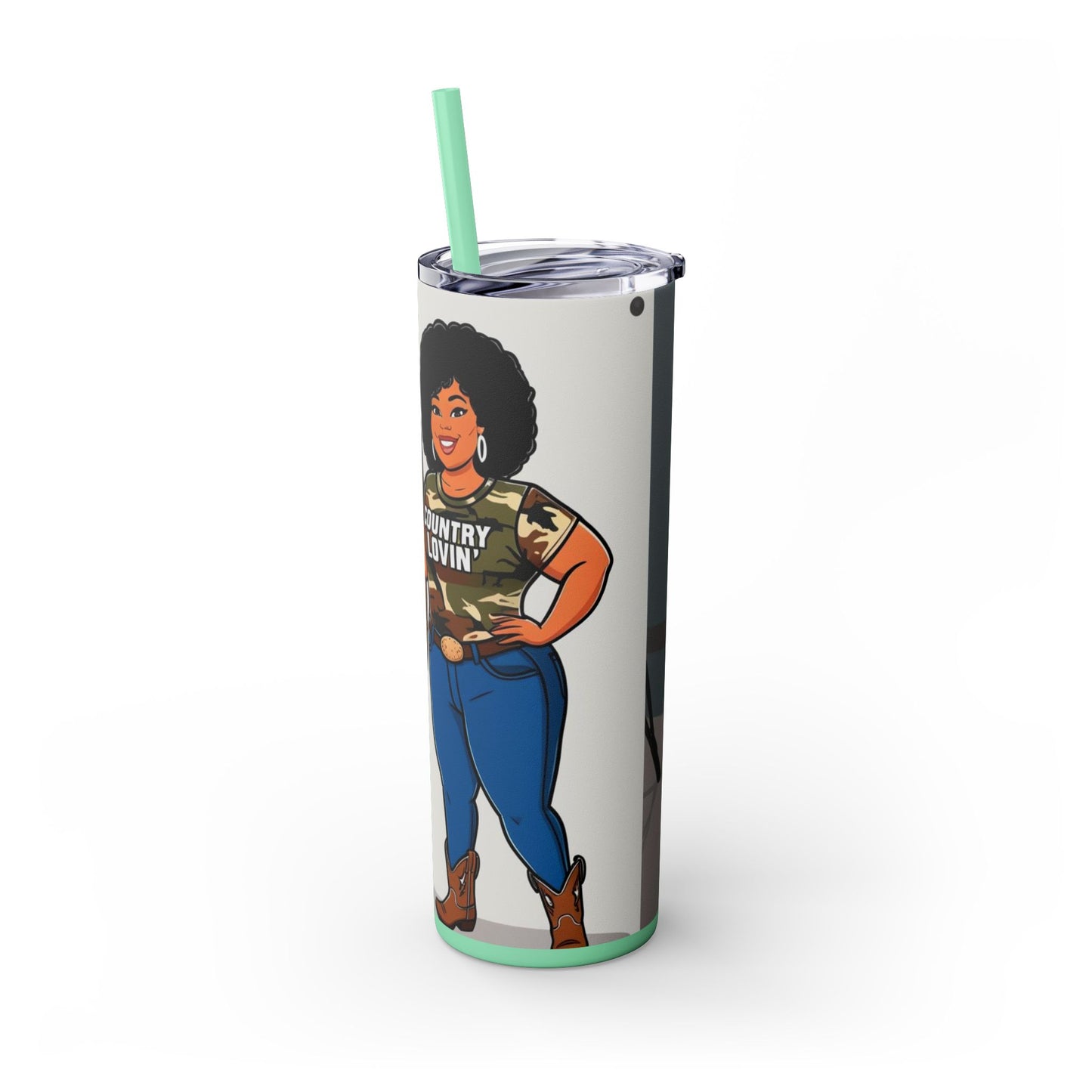 Country Lovin Skinny Tumbler with Straw, 20oz