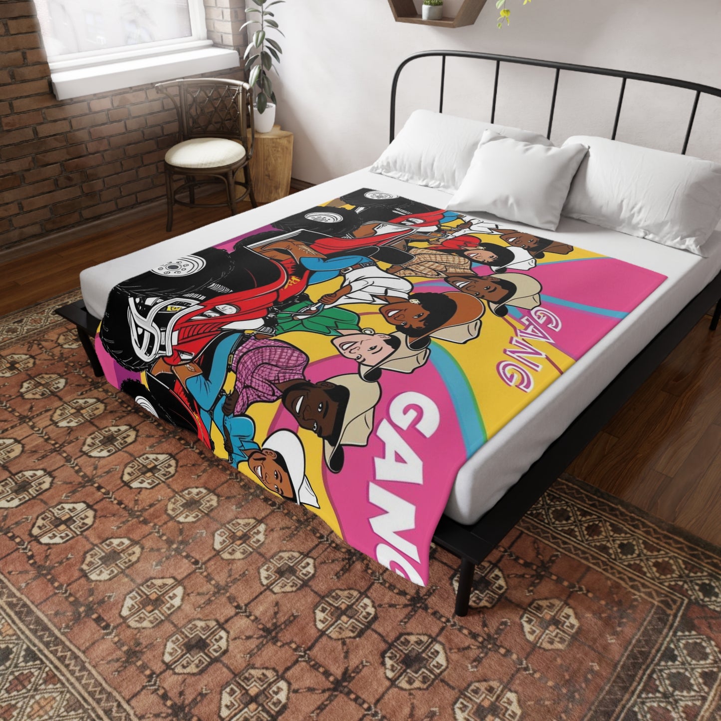 Retro Quad Gang Plush Fleece Blanket