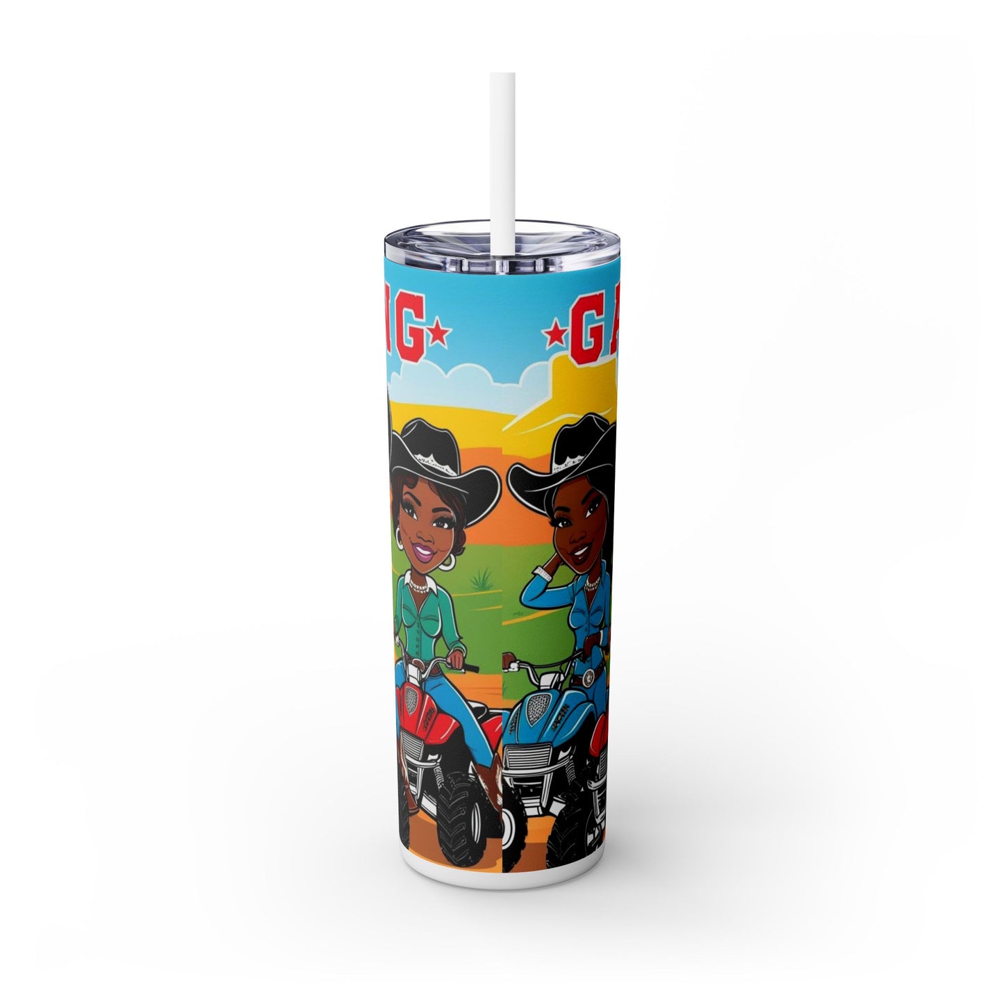 Cowgirl Gang Skinny Tumbler with Straw