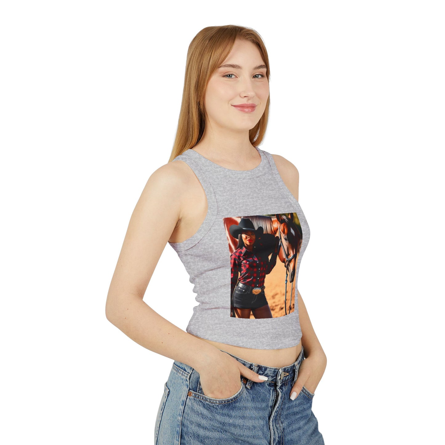 Black Beauty Micro Rib Racer Tank Top