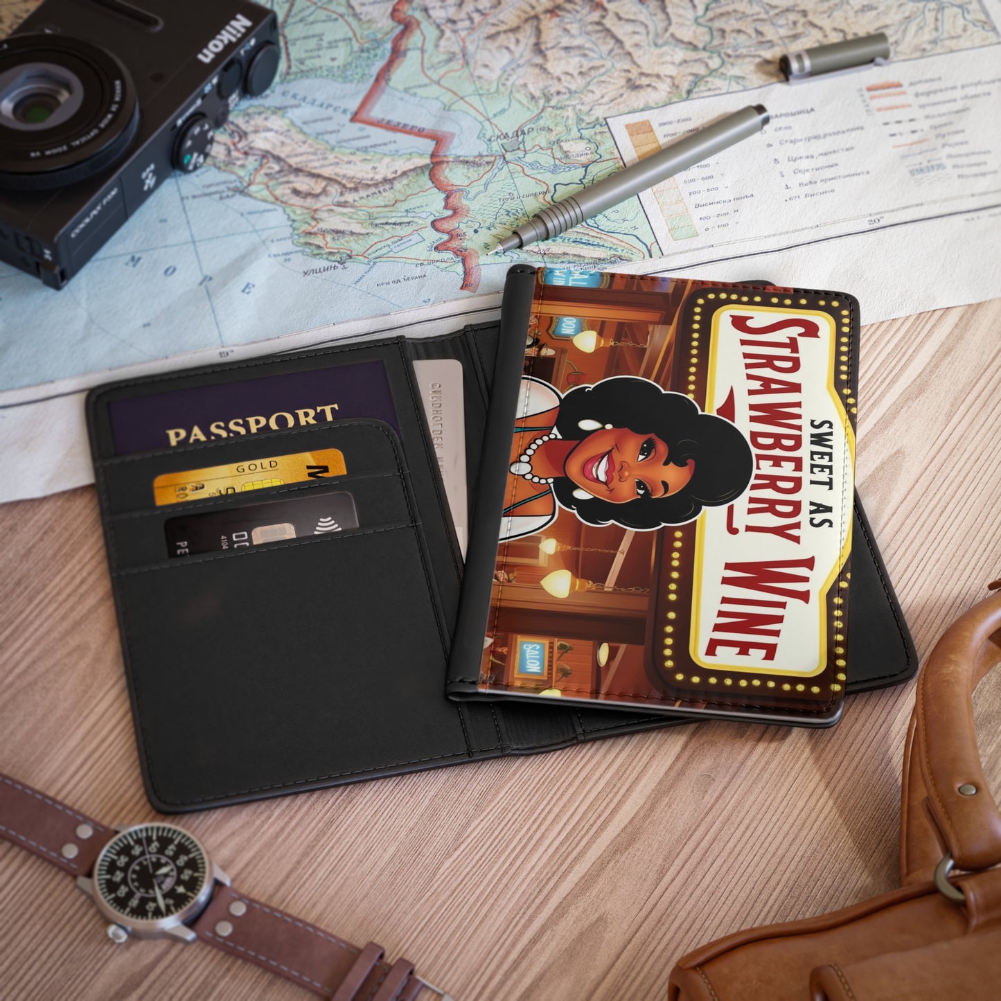 Sweet as Strawberry Wine Passport Cover