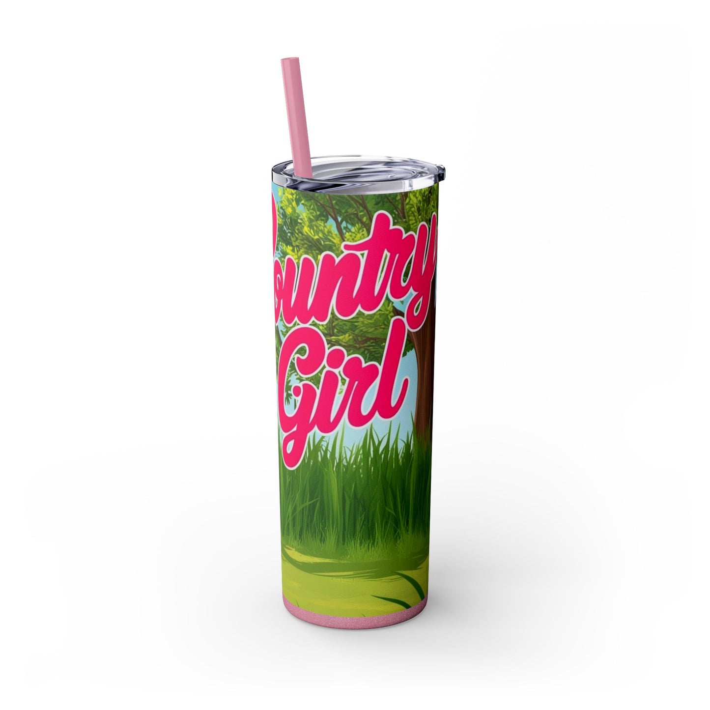 Country Girl Skinny Tumbler with Straw, 20oz