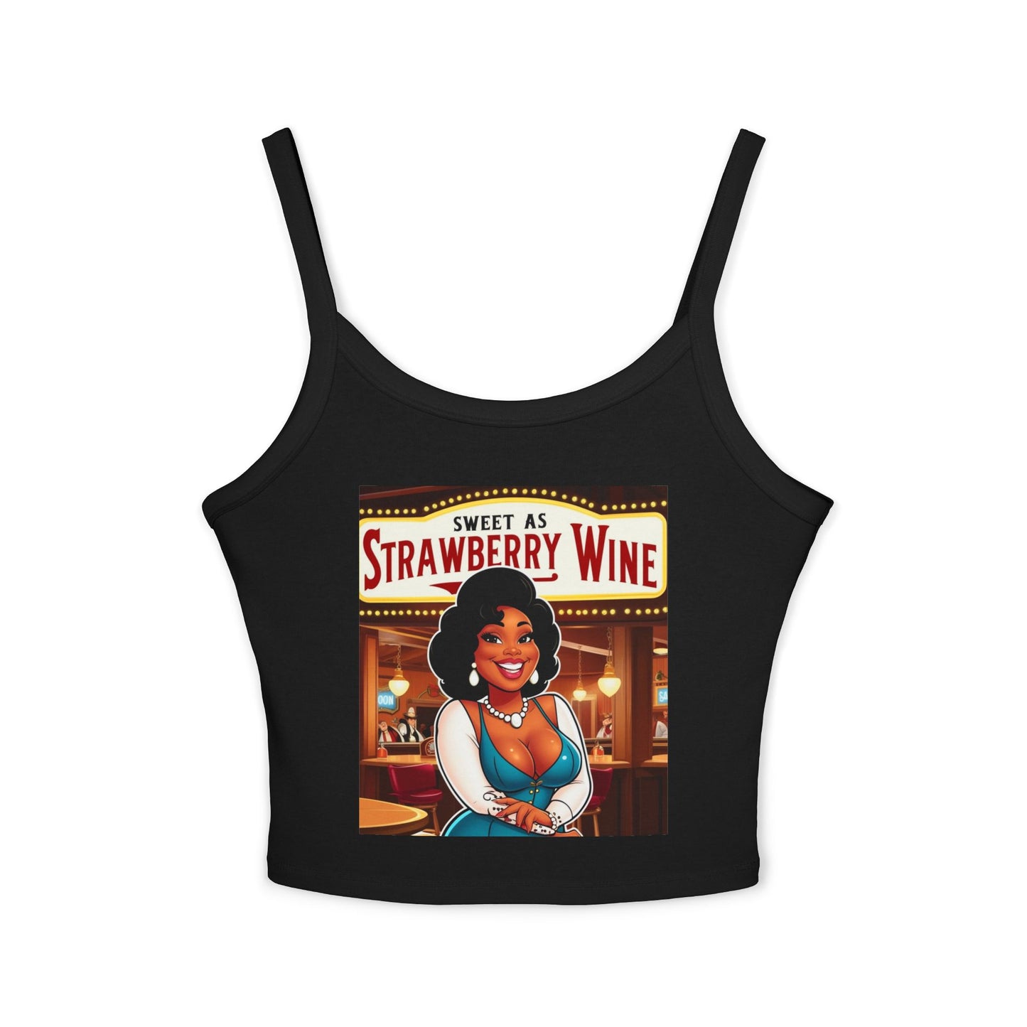Sweet as Strawberry Wine Women's Spaghetti Strap Tank Top