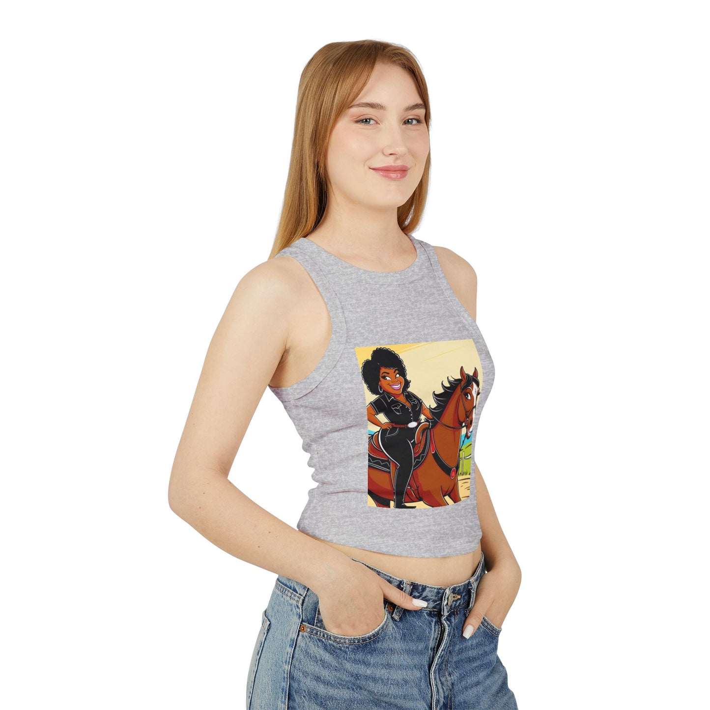 Sittin' Pretty Women's Micro Rib Racer Tank Top