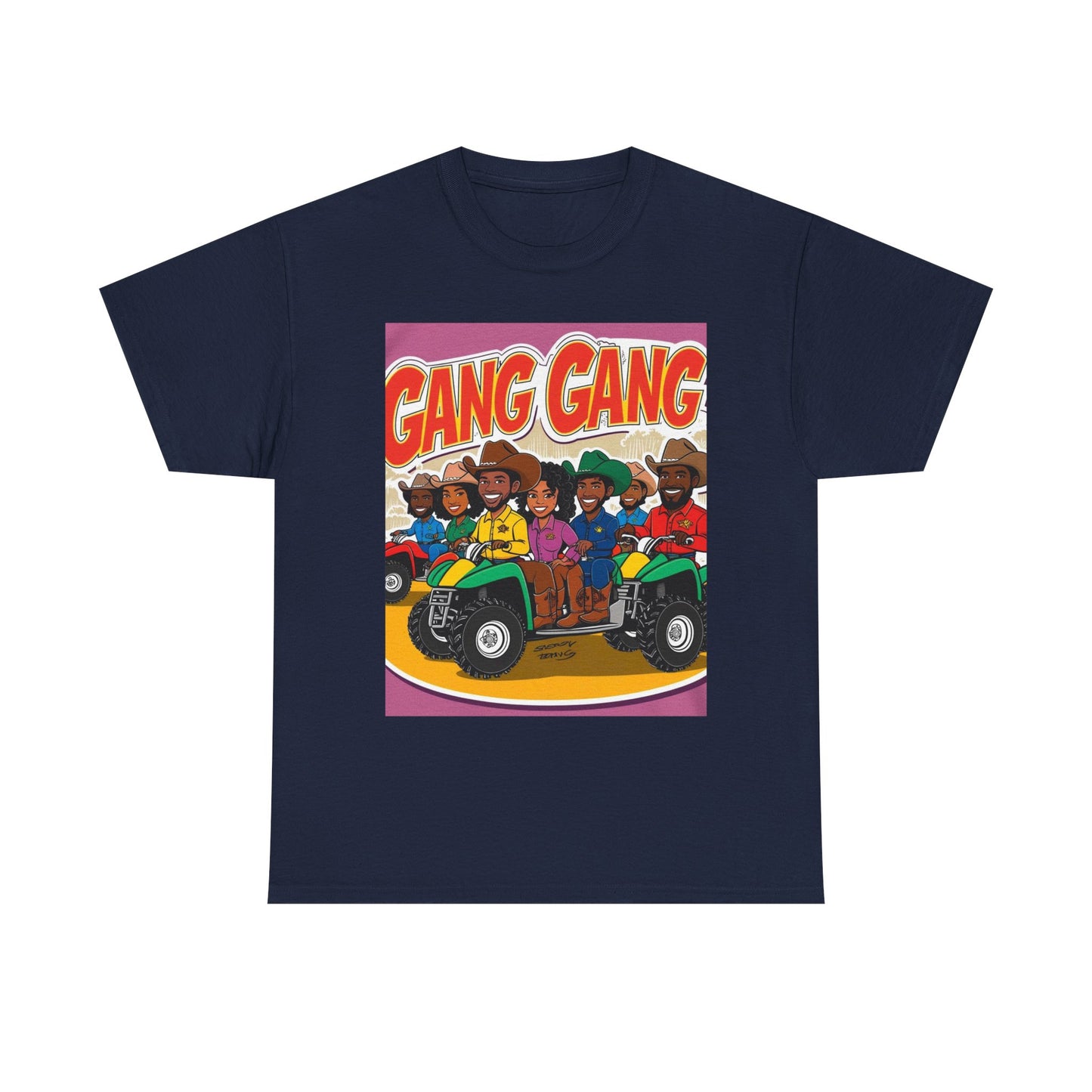 Group ATV Cartoon Graphic Tee Unisex Cotton T-Shirt