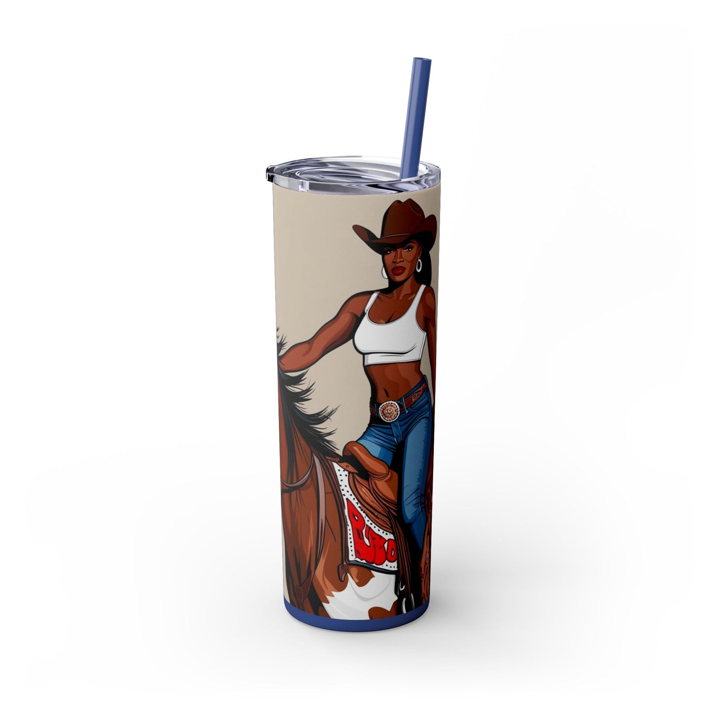 Buckwild Baddie Skinny Tumbler with Straw, 20oz