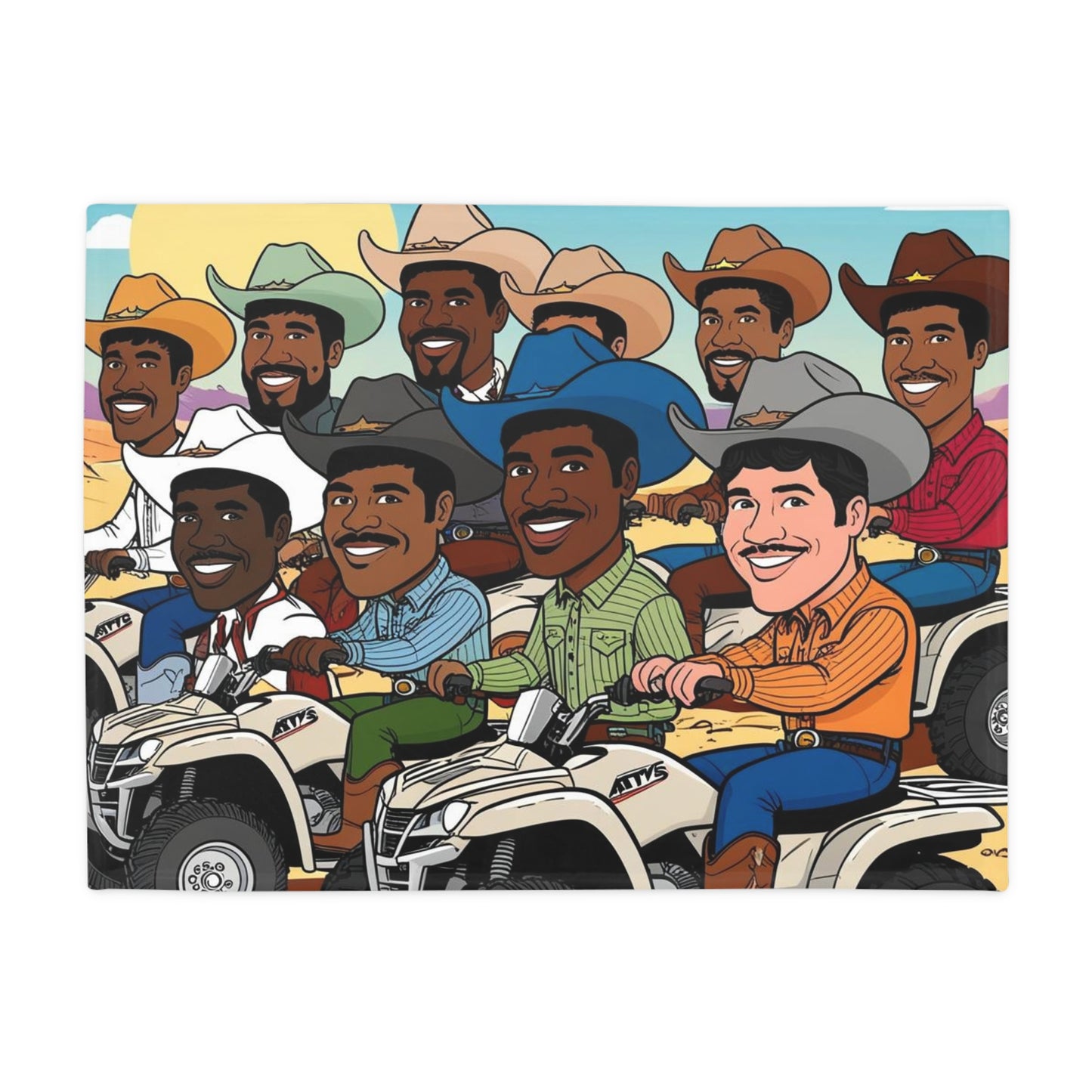 Retro Cowboy Adventure Plush Fleece Blanket