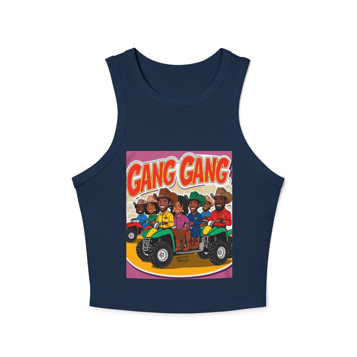 Group ATV Cartoon Micro Rib Racer Tank Top