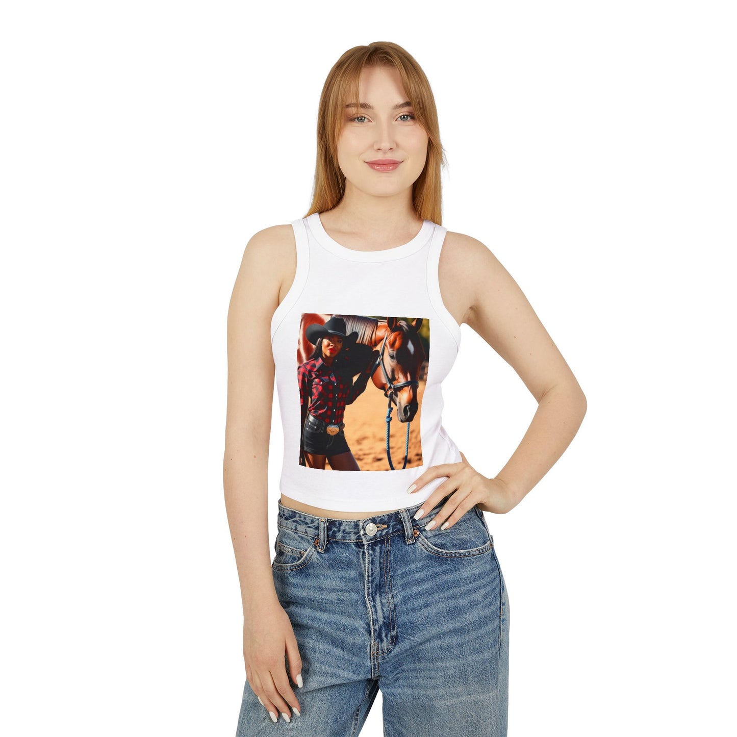 Black Beauty Micro Rib Racer Tank Top