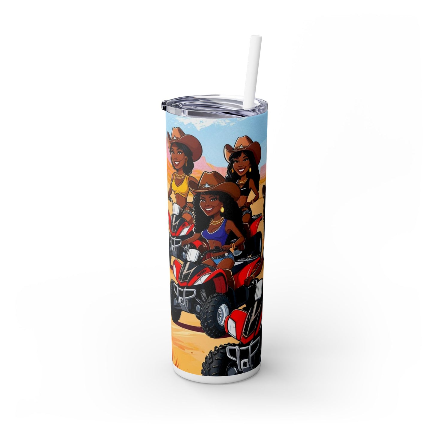 Adventurous Squad Skinny Tumbler with Straw - 20oz