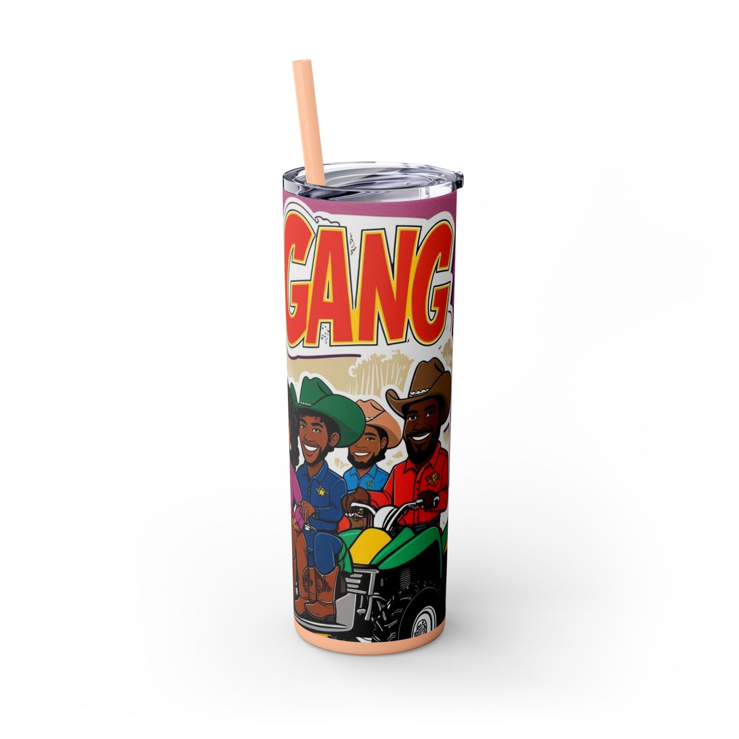Group ATV Cartoon Skinny Tumbler with Straw 20oz