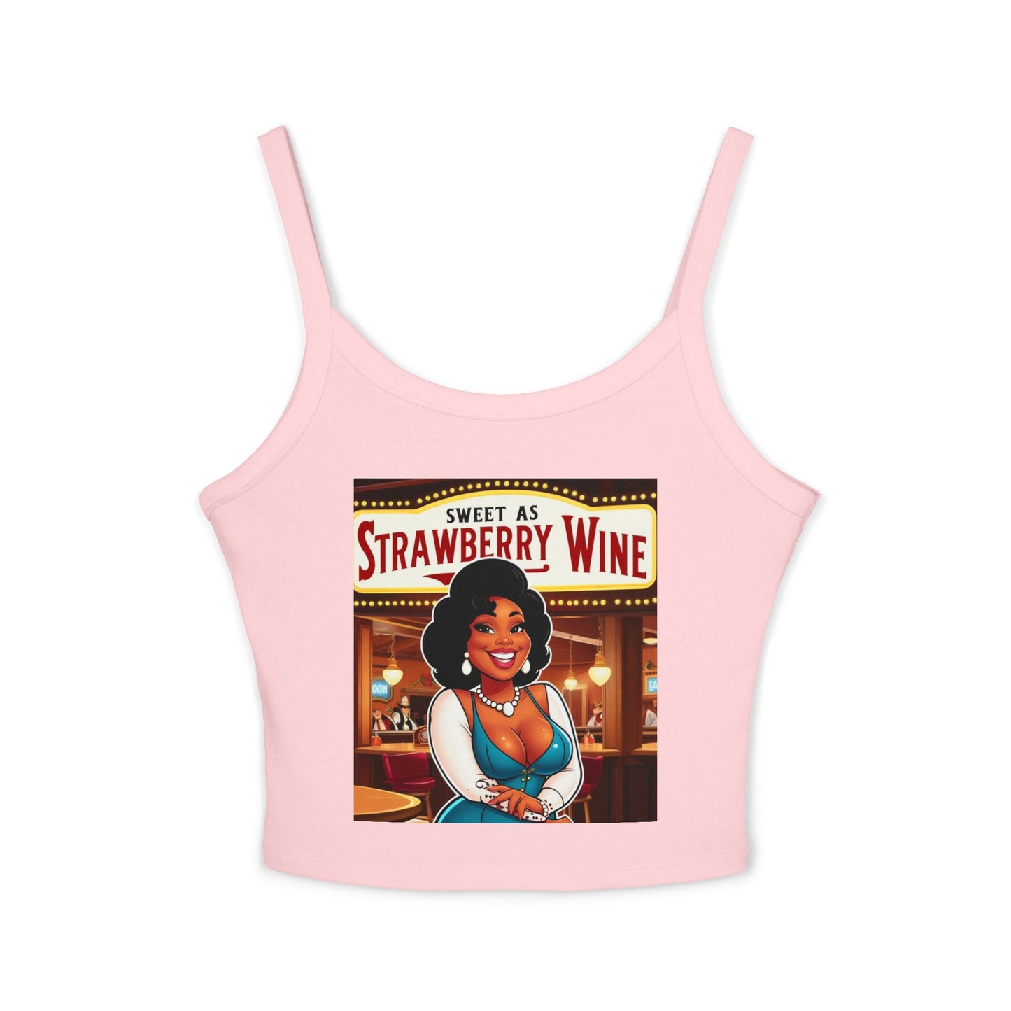Sweet as Strawberry Wine Women's Spaghetti Strap Tank Top