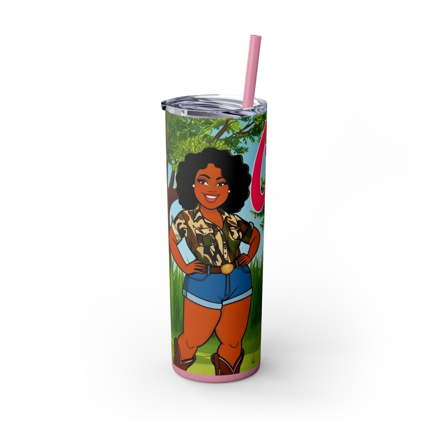 Country Girl Skinny Tumbler with Straw, 20oz