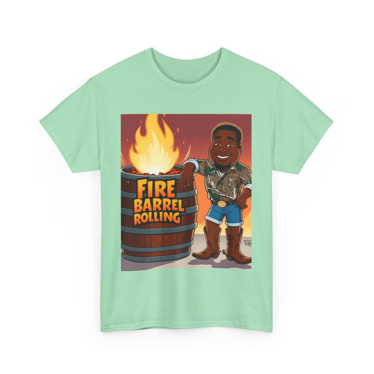 Fire Barrel Rolling Unisex Cotton Tee