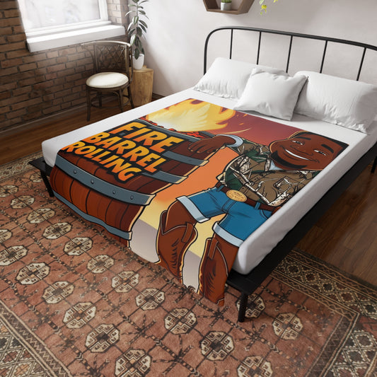 Fire Barrel Rolling Plush Fleece Blanket