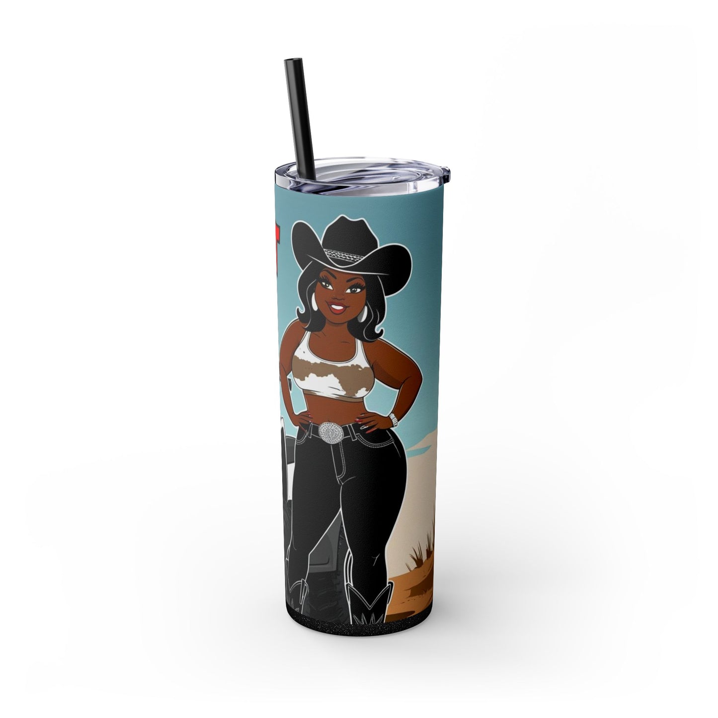 Baddest on the Trail Skinny Tumbler with Straw - 20oz