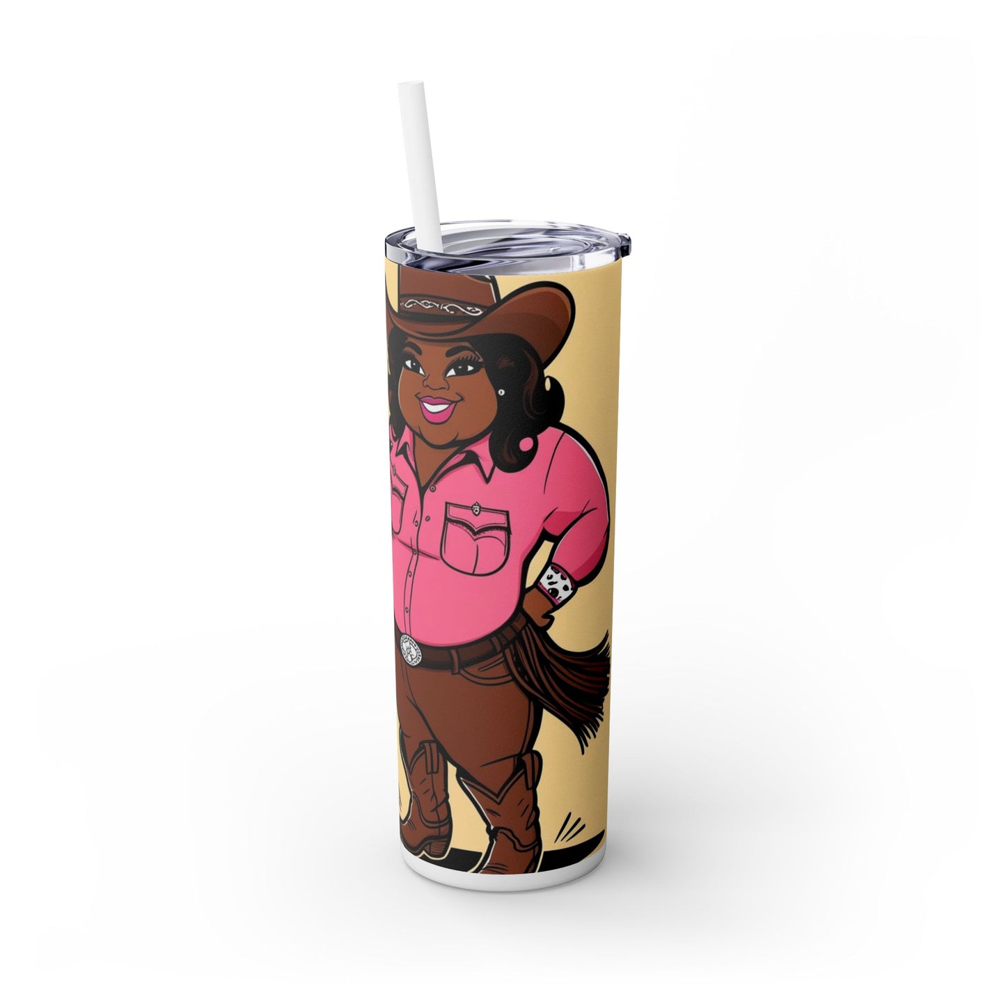 Thick Thighs Are For Trail Rides Skinny Tumbler with Straw, 20oz