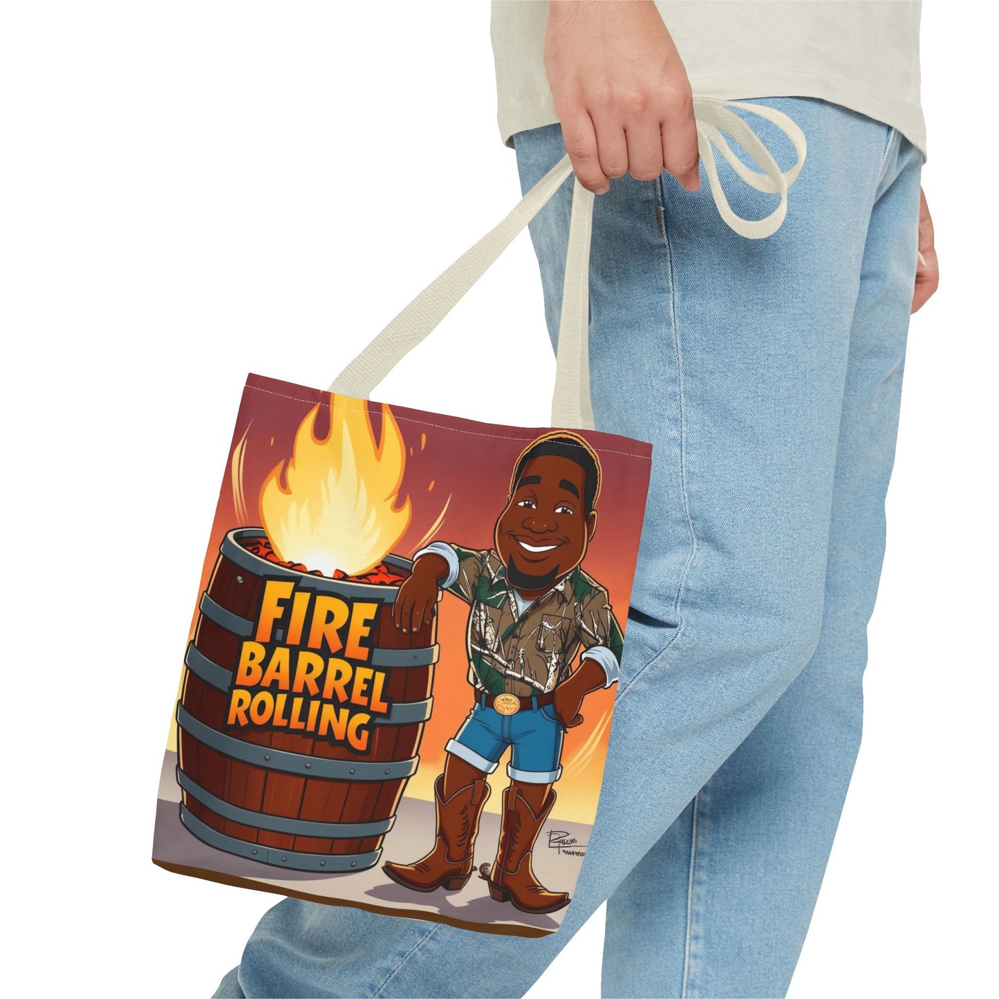 Fire Barrel Rolling Tote Bag