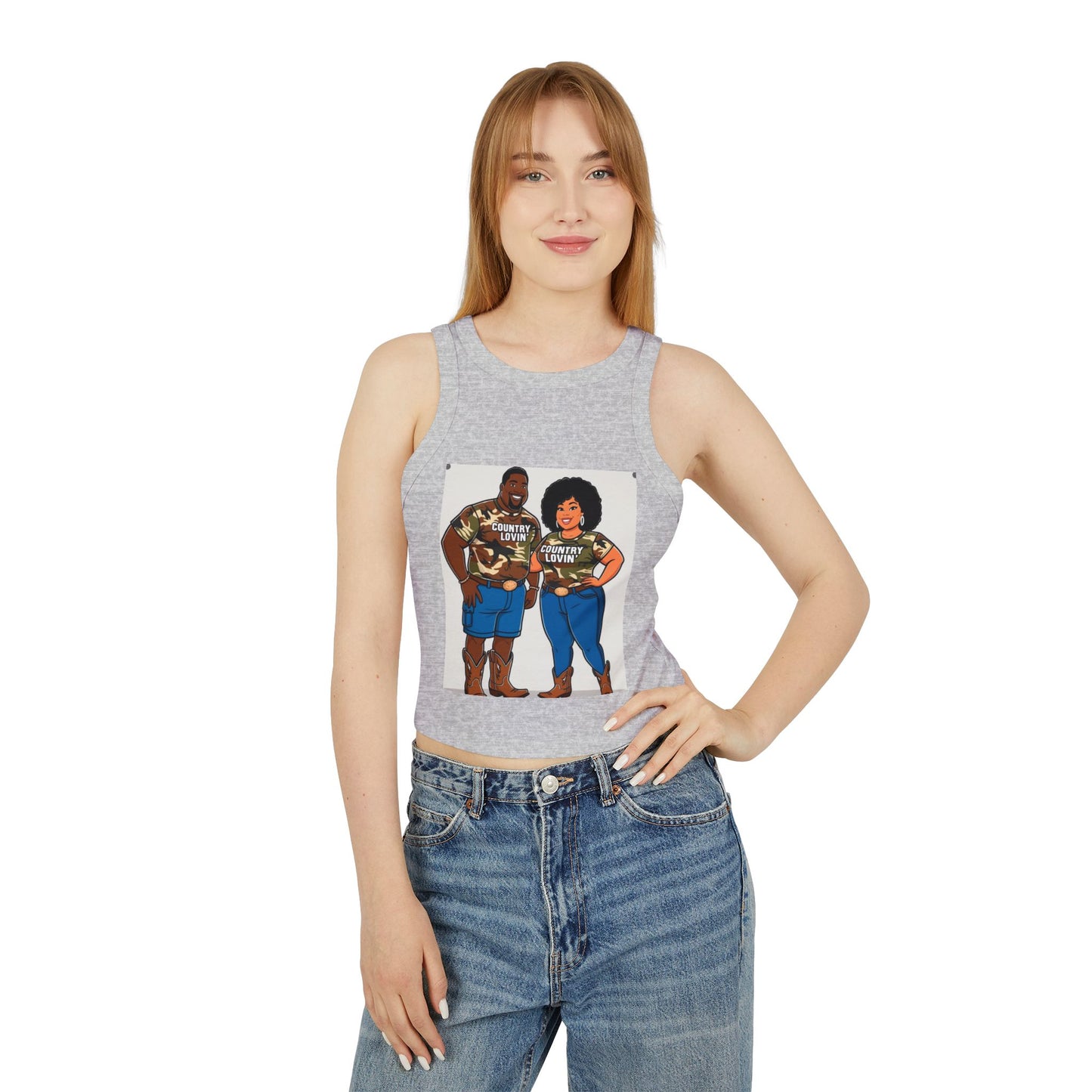 Country Lovin Women's Micro Rib Racer Tank Top