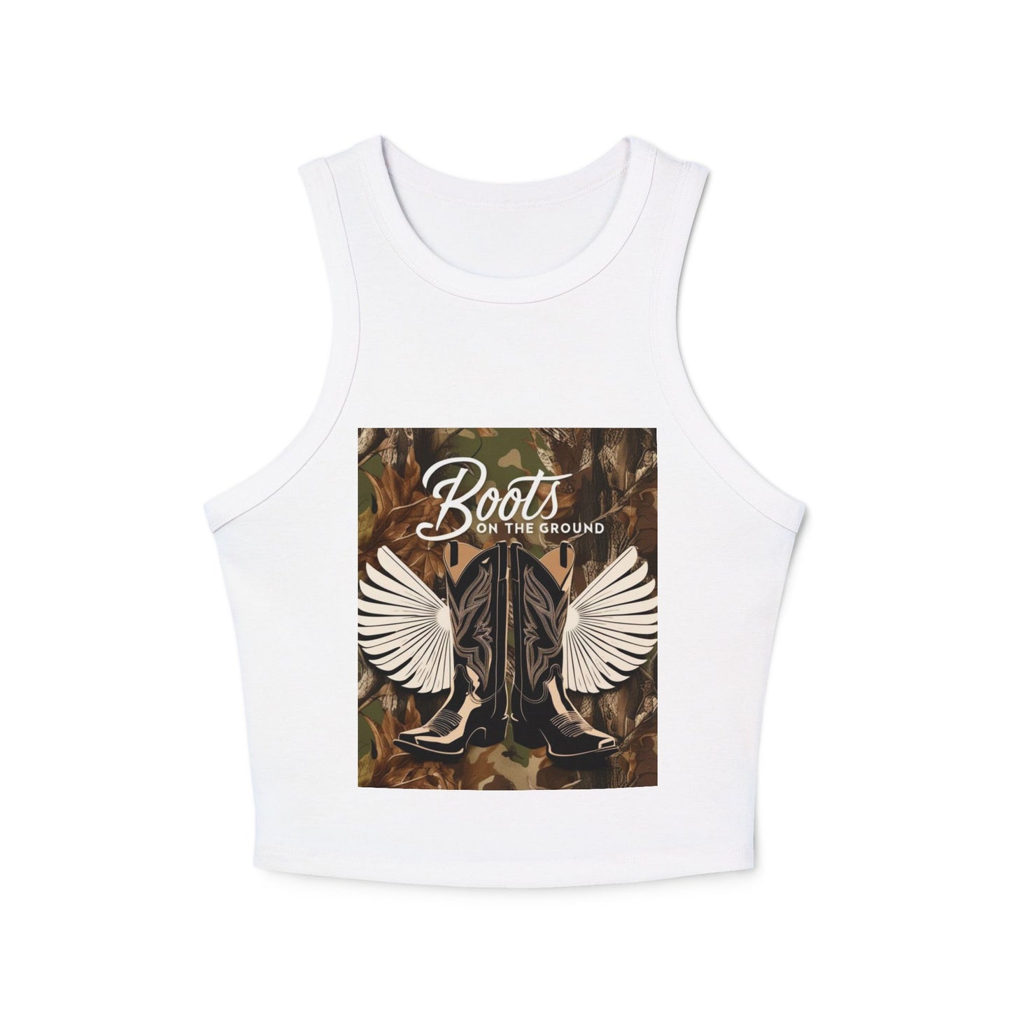 Boots On The Ground Women's Micro Rib Racer Tank Top