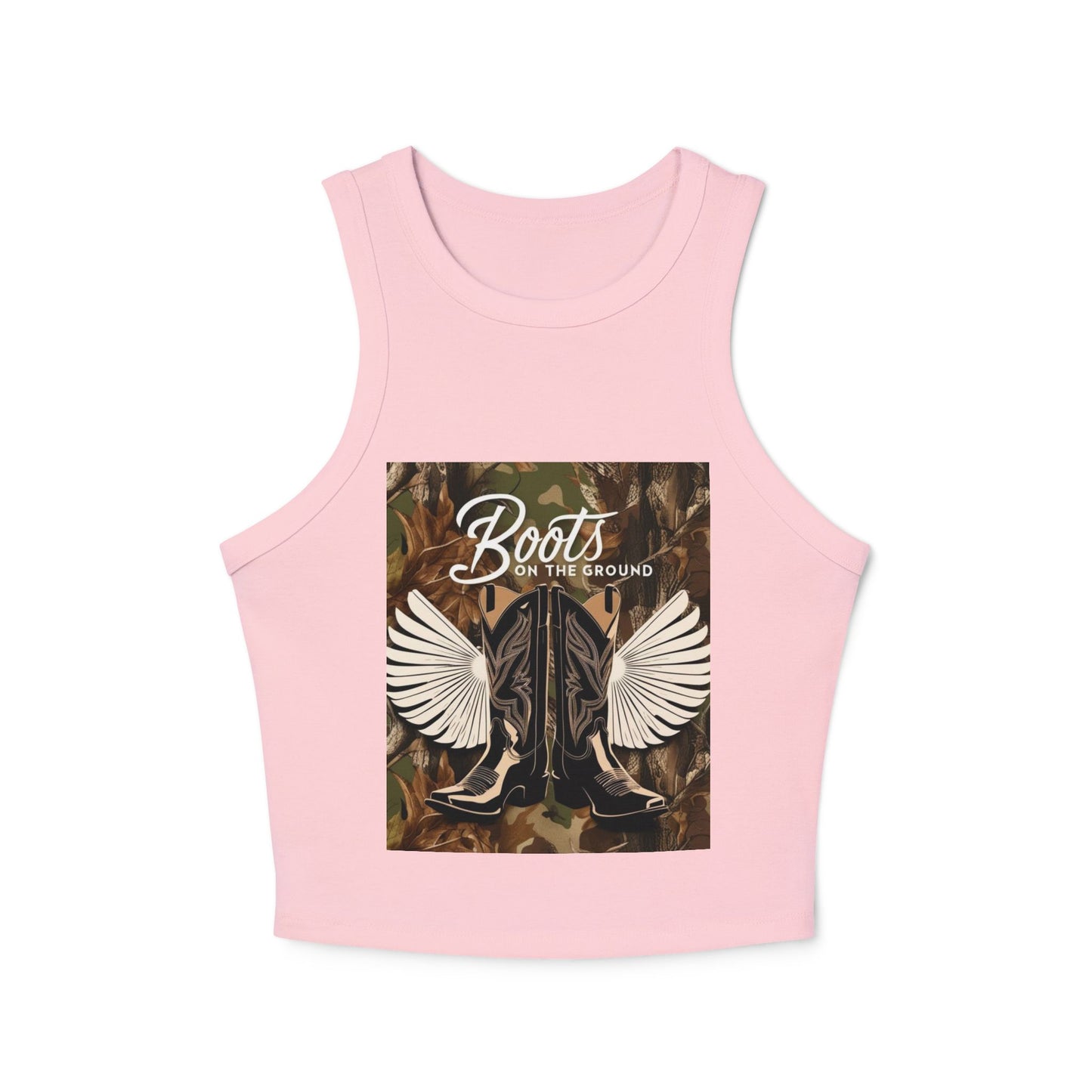 Boots On The Ground Women's Micro Rib Racer Tank Top