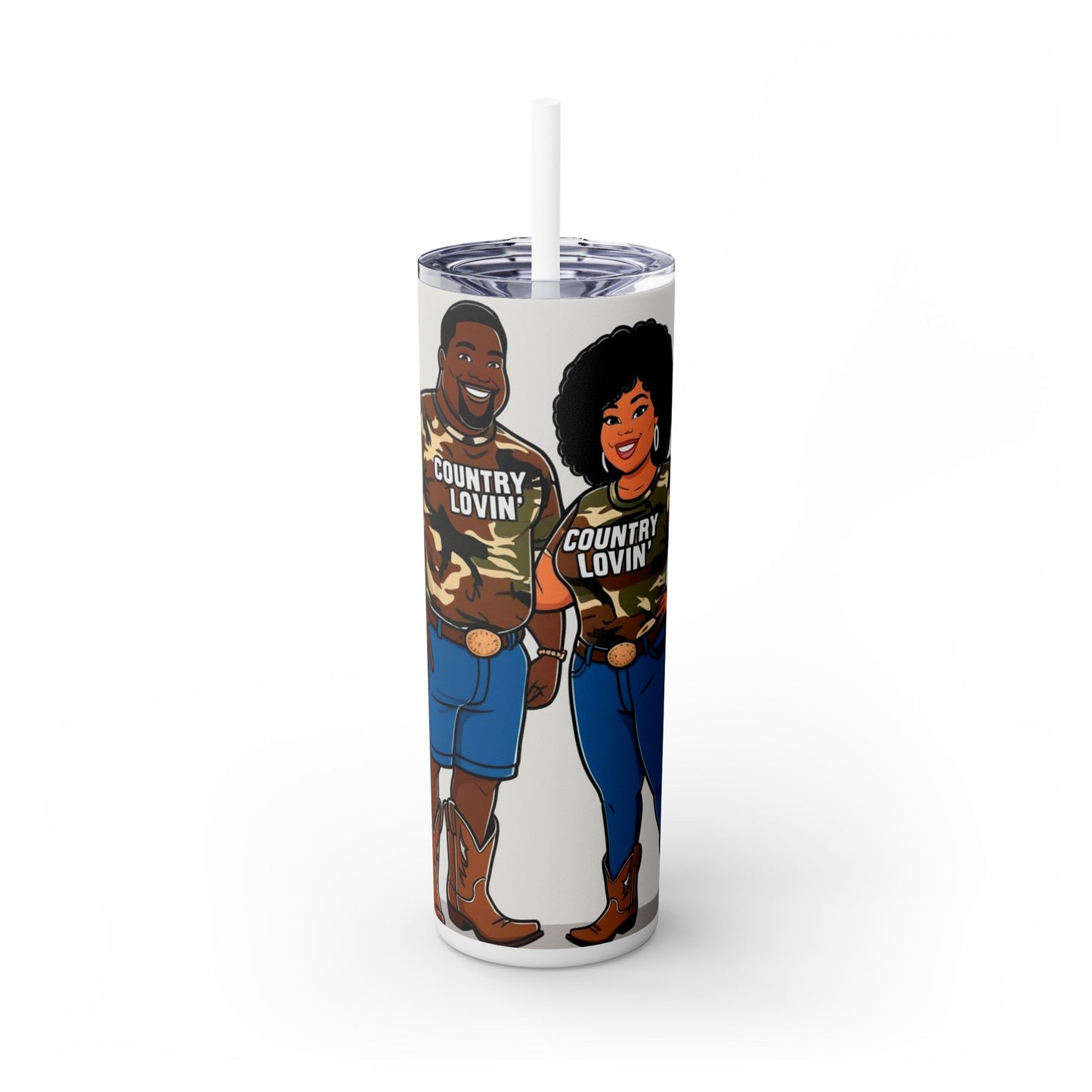 Country Lovin Skinny Tumbler with Straw, 20oz