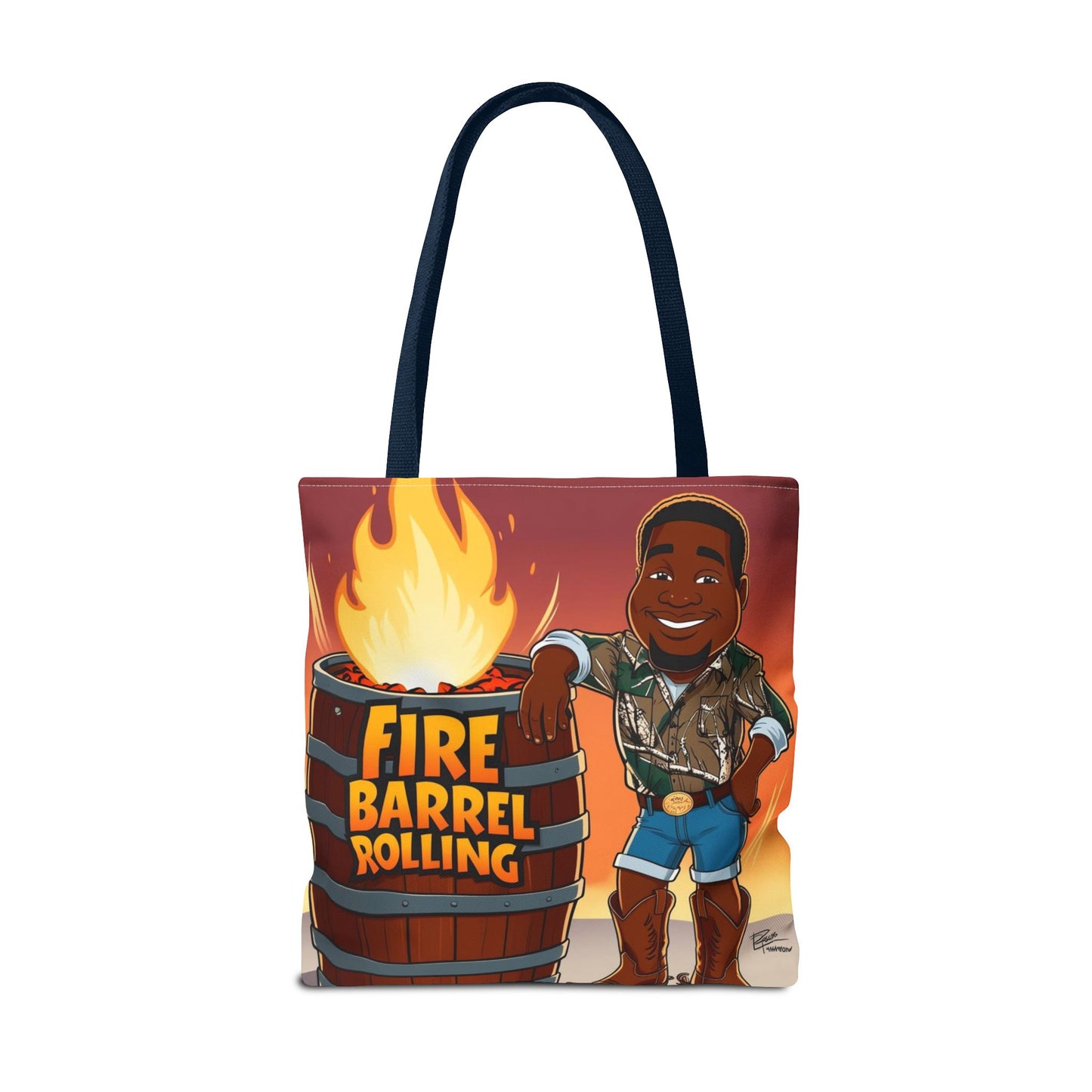 Fire Barrel Rolling Tote Bag