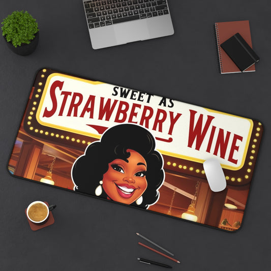 Sweet as Strawberry Wine Desk Mat