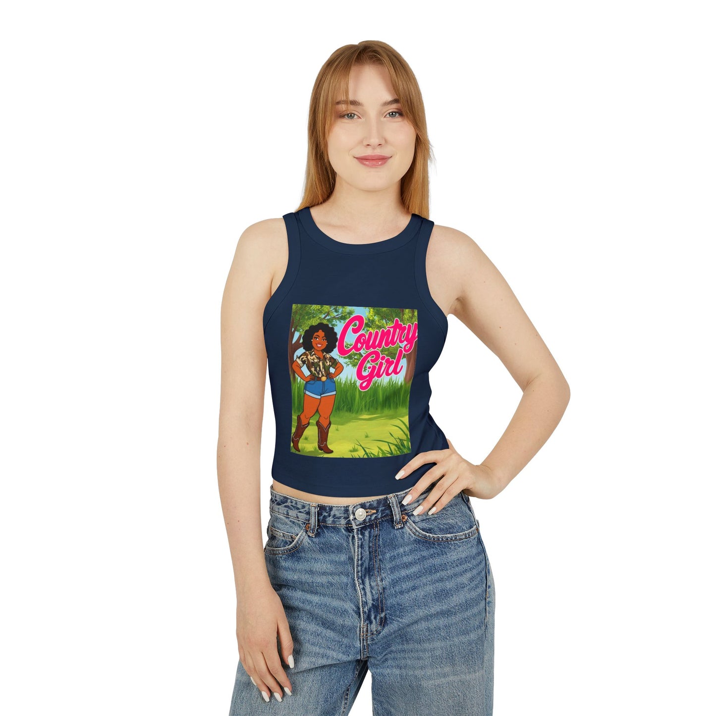 Country Girl Women's Micro Rib Racer Tank Top