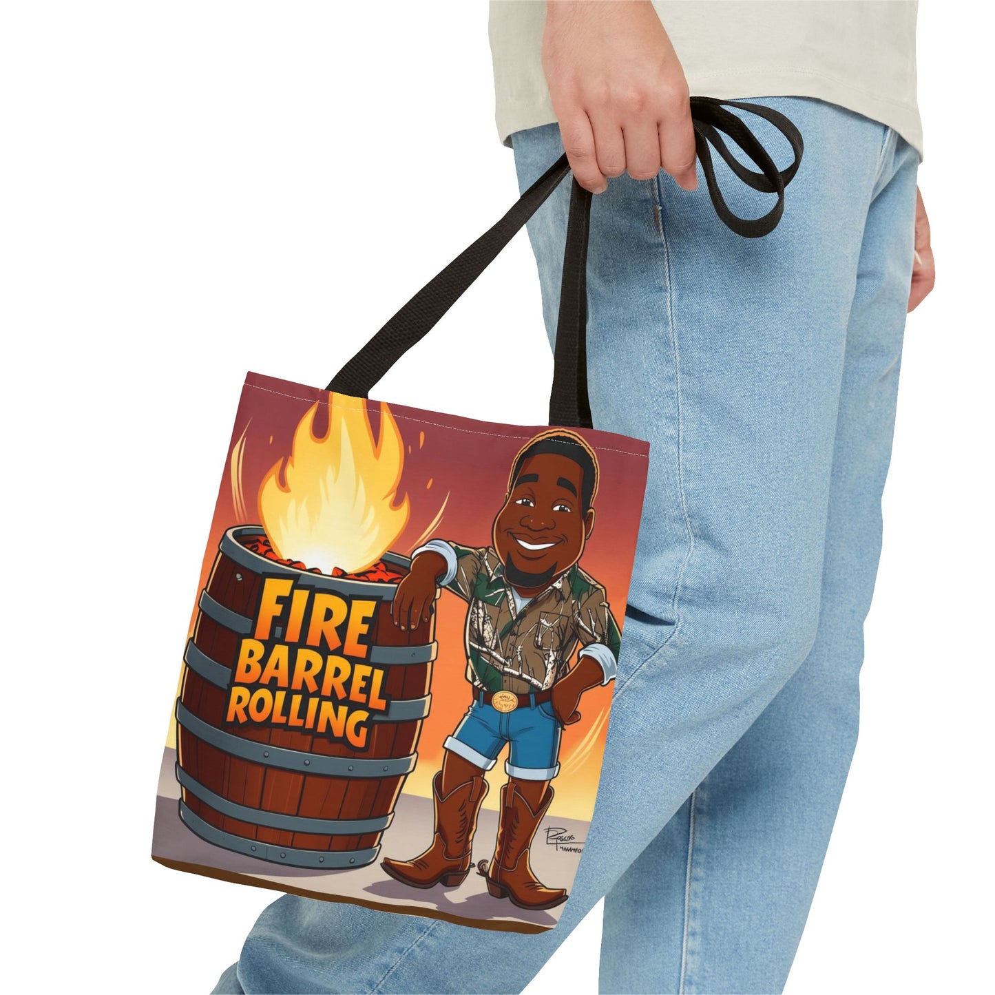 Fire Barrel Rolling Tote Bag