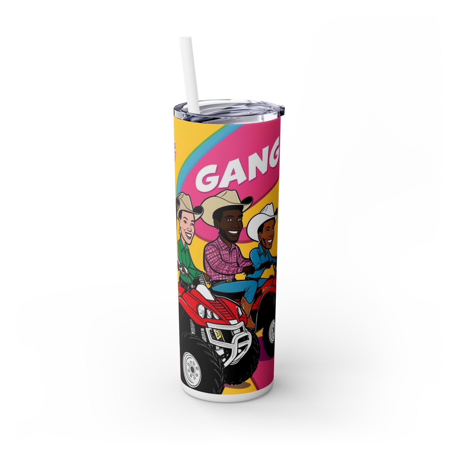 Retro Gang ATV Skinny Tumbler with Straw 20oz