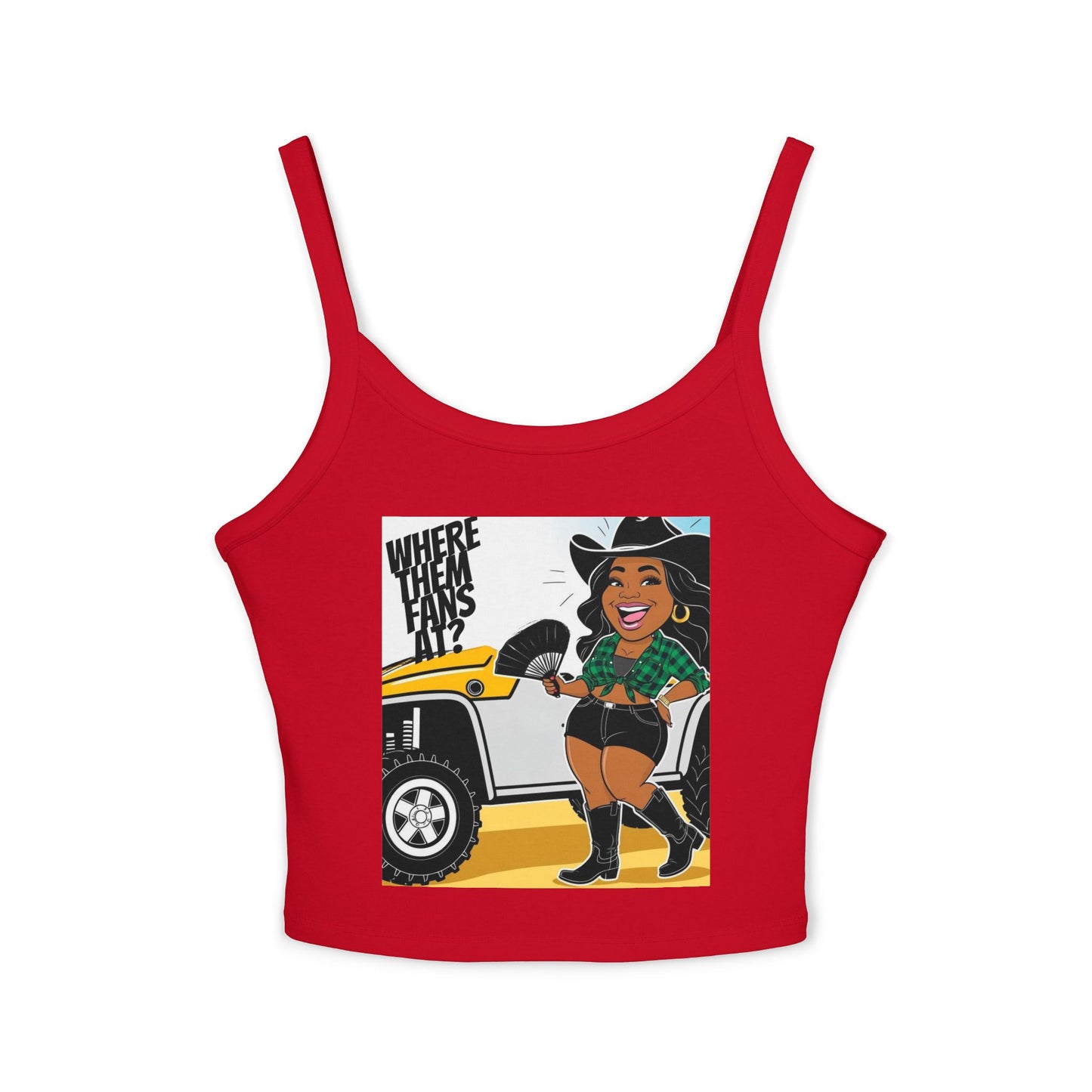 Where Them Fans At? Women's Spaghetti Strap Tank Top