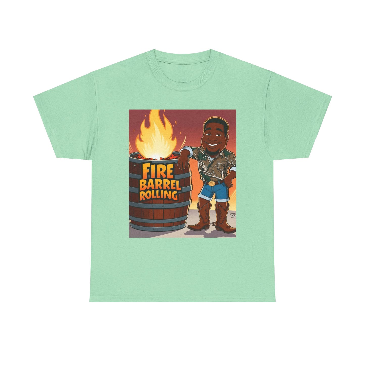 Fire Barrel Rolling Unisex Cotton Tee