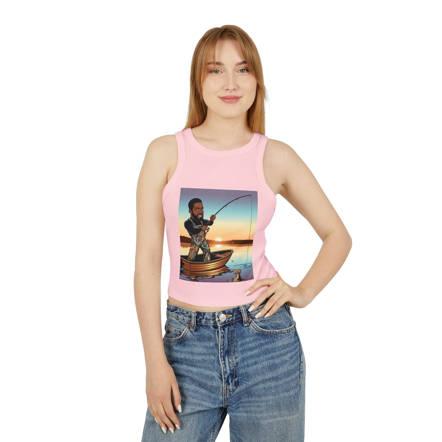 Handsome Fisherman Racer Tank Top for Women