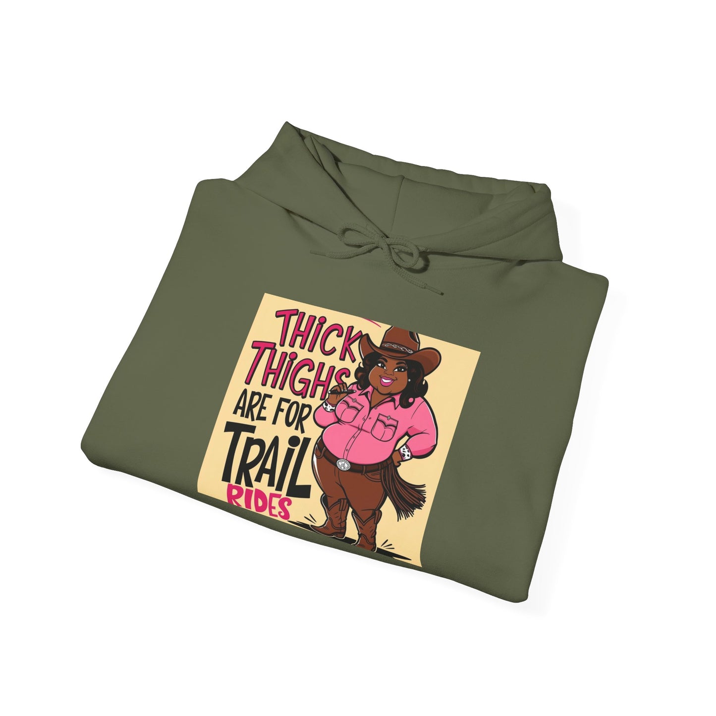 Thick Thighs Are For Trail Rides Hoodie