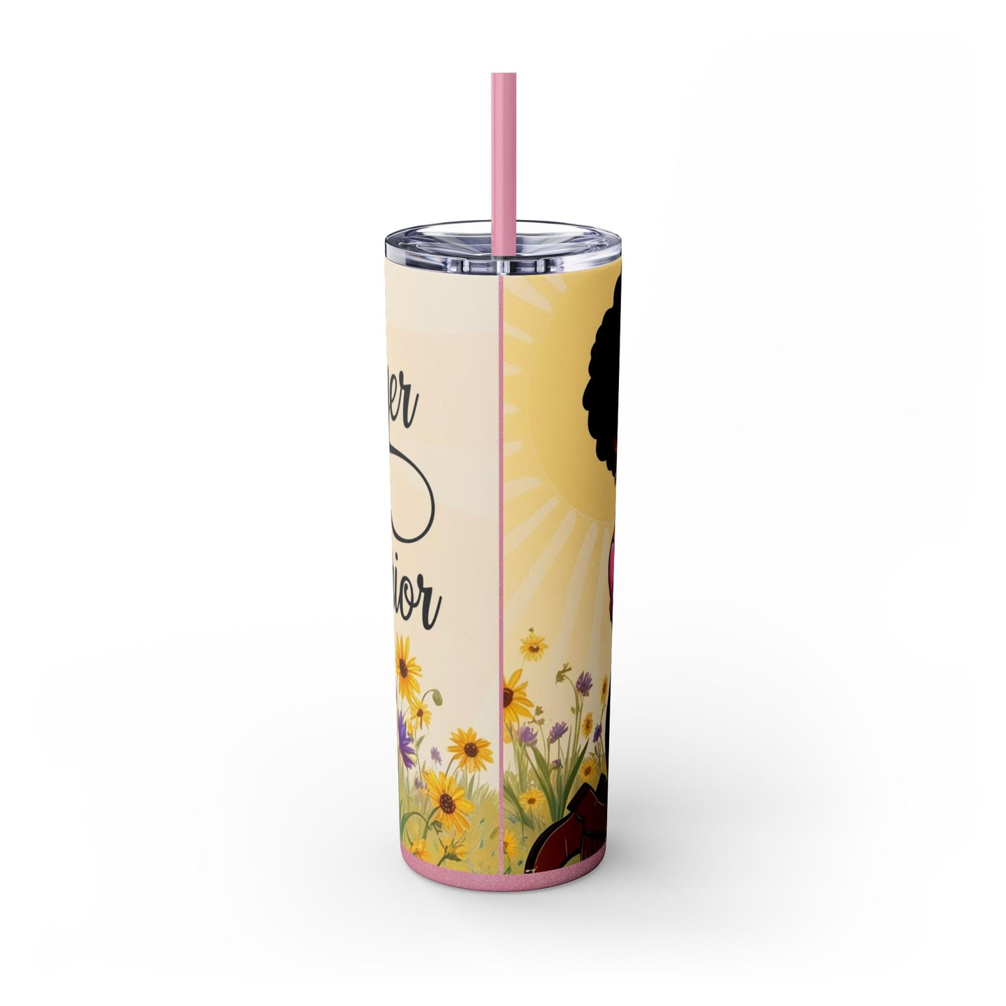 Prayer Warrior Skinny Tumbler with Straw, 20oz
