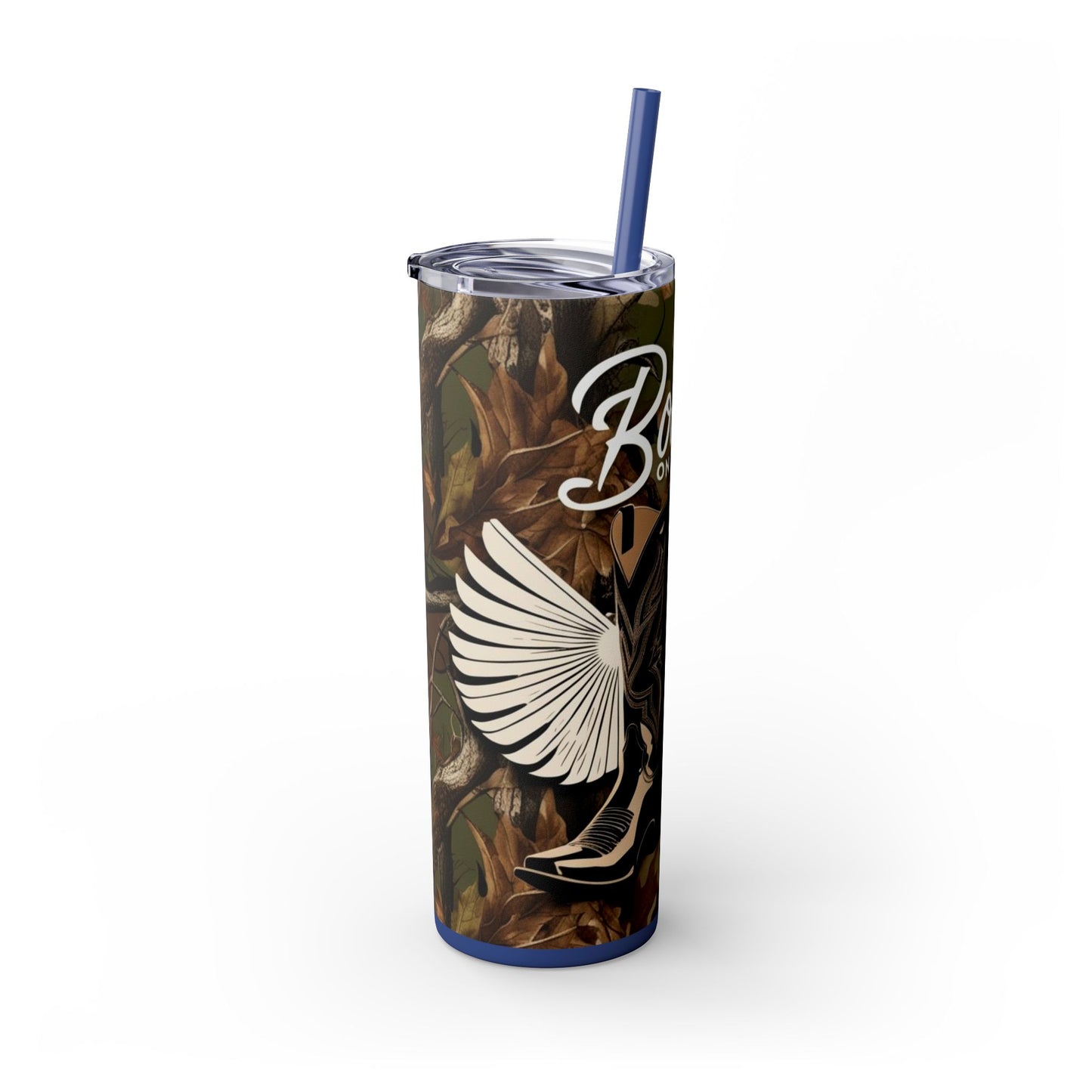 Boots On The Ground Skinny Tumbler with Straw, 20oz