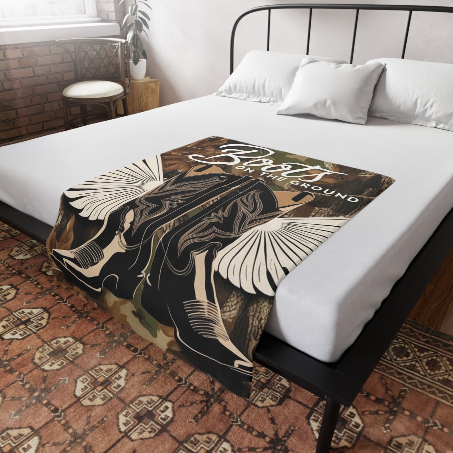 Boots On The Ground Plush Fleece Blanket