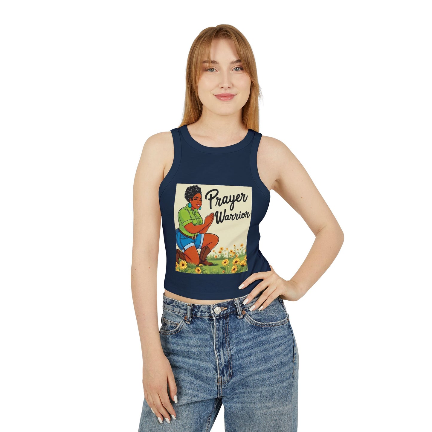 Prayer Warrior Women's Micro Rib Racer Tank Top