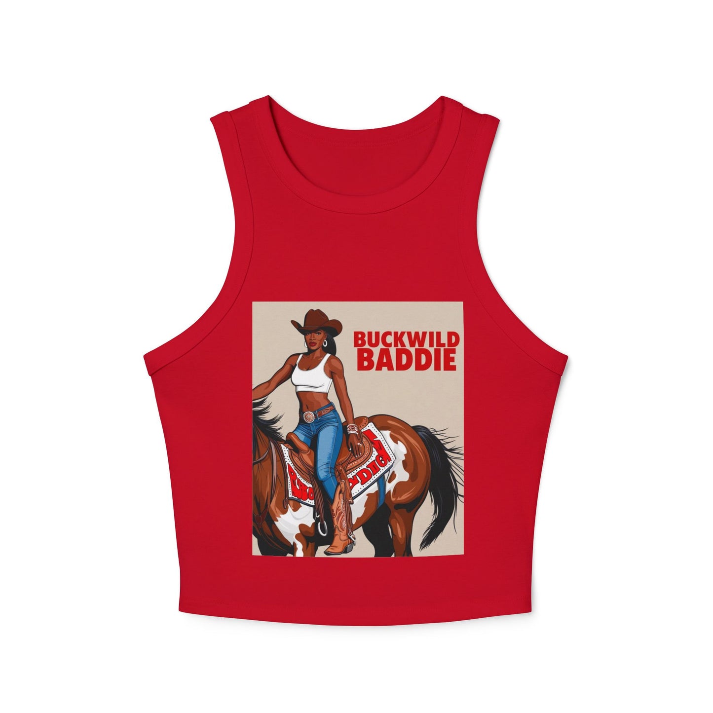 Buckwild Baddie Women's Micro Rib Racer Tank Top